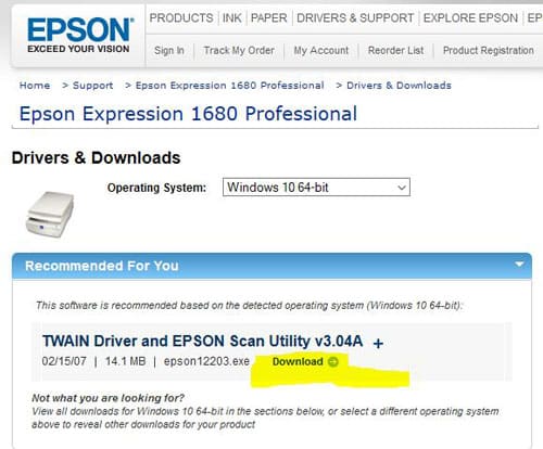 Epson 1660 Scanner Windows 10